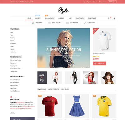 قالب فروشگاهی SJ Style برای جوملا 3.3 از سایت smartaddons
